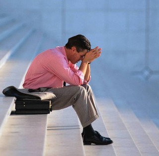 Male Menopause Man on Steps