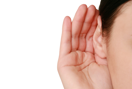 woman listening to gossip
