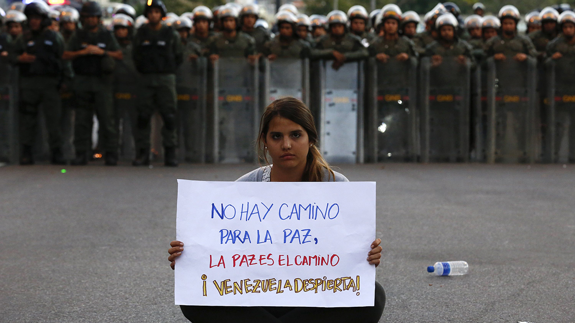 Venezuelan anti-government demonstrators