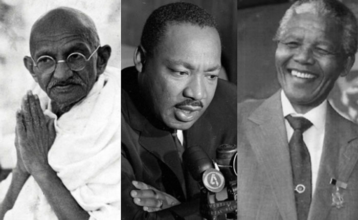 Mahatma Gandhi, Nelson Mandela, Martin Luther King por Eduardo Semtei