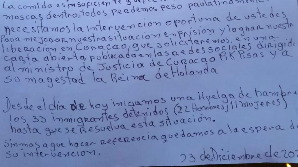 33 venezolanos detenidos en Curazao iniciaron huelga de hambre tras suspensión de vuelos humanitarios