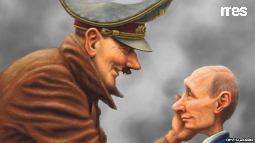 Putin más cerca de Hitler que de Lenin, por Jesús Seguías. Imagen de la cuenta oficial de Twitter del gobierno de Ucrania