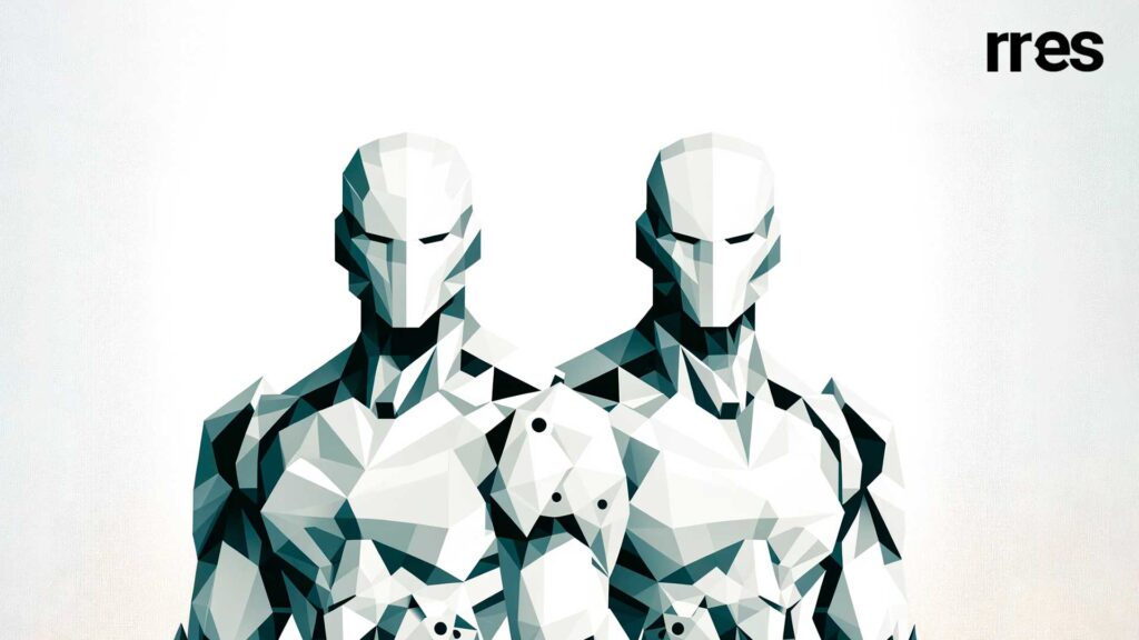 Clientes máquina Robot contra robot, por Juan Eduardo Fernández @Juanette. Imagen generada por IA-Dalle