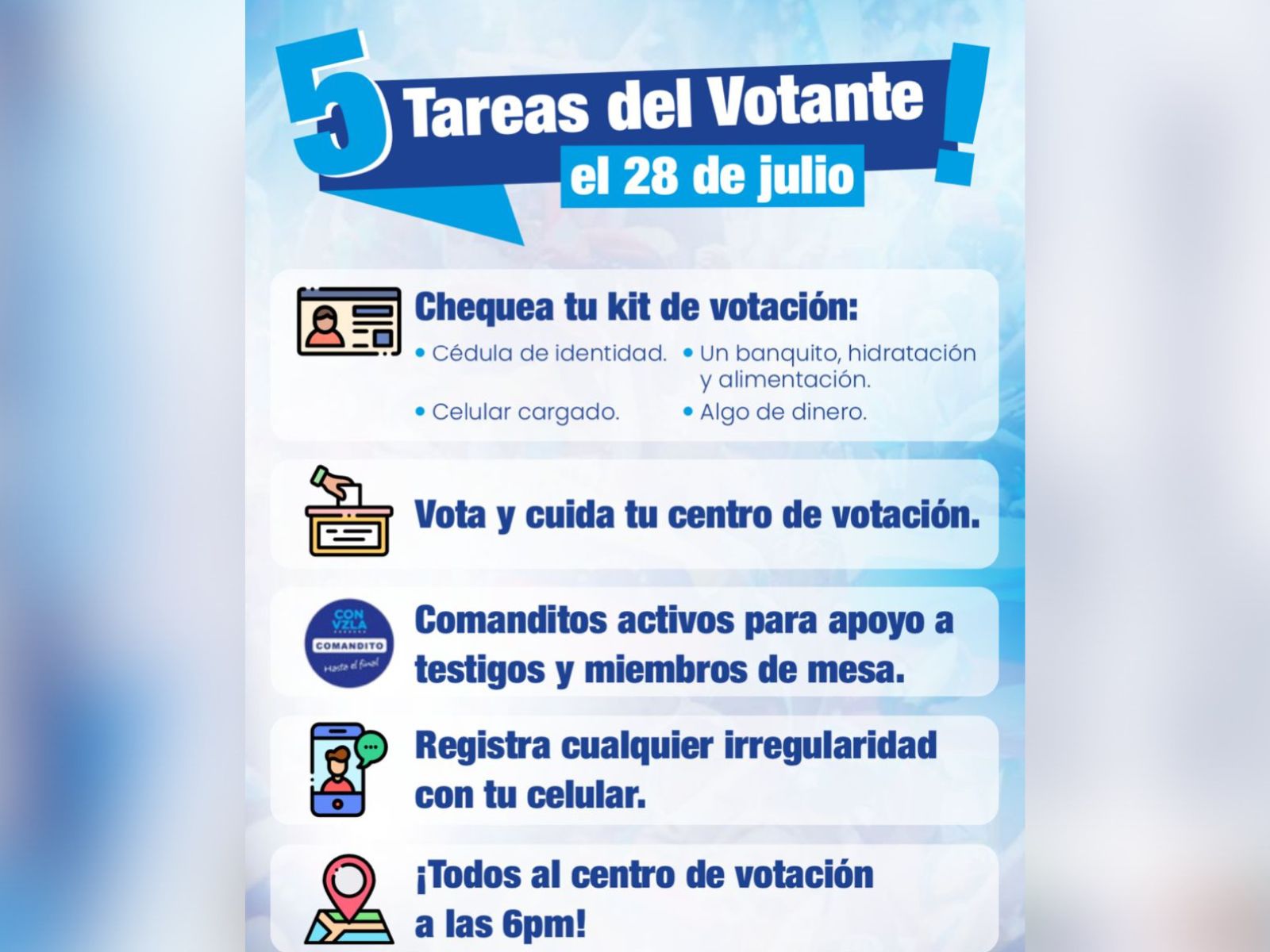cinco tareas