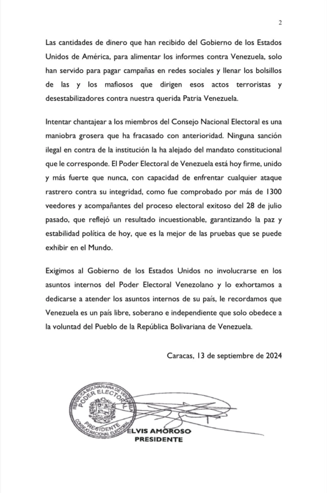 CNE sanciones