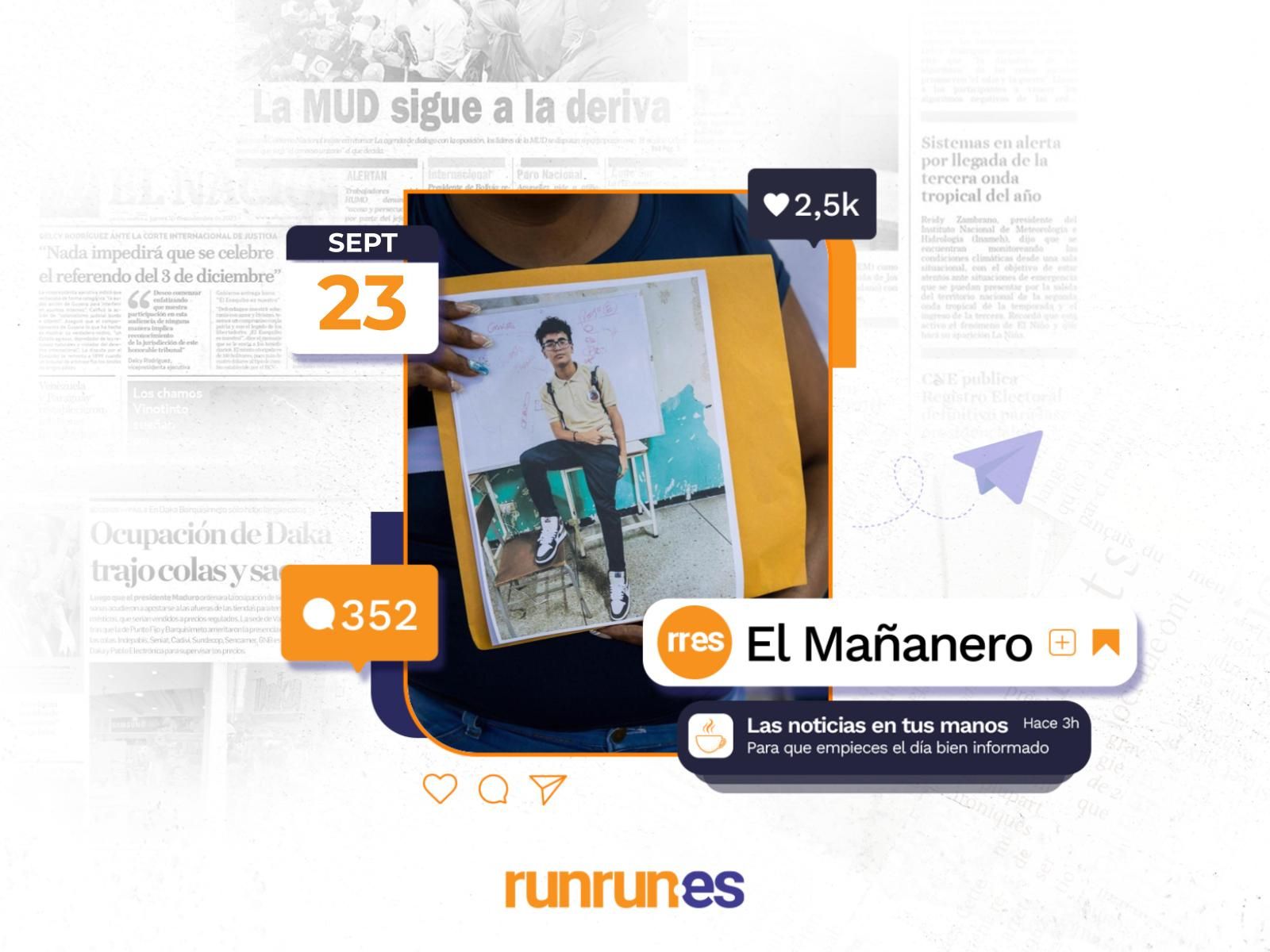 El Mañanero del 23 de septiembre