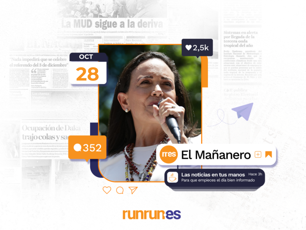 El Mañanero del 28 de octubre: Machado declaró que nadie puede pasar la página del 28 de julio y otras noticias