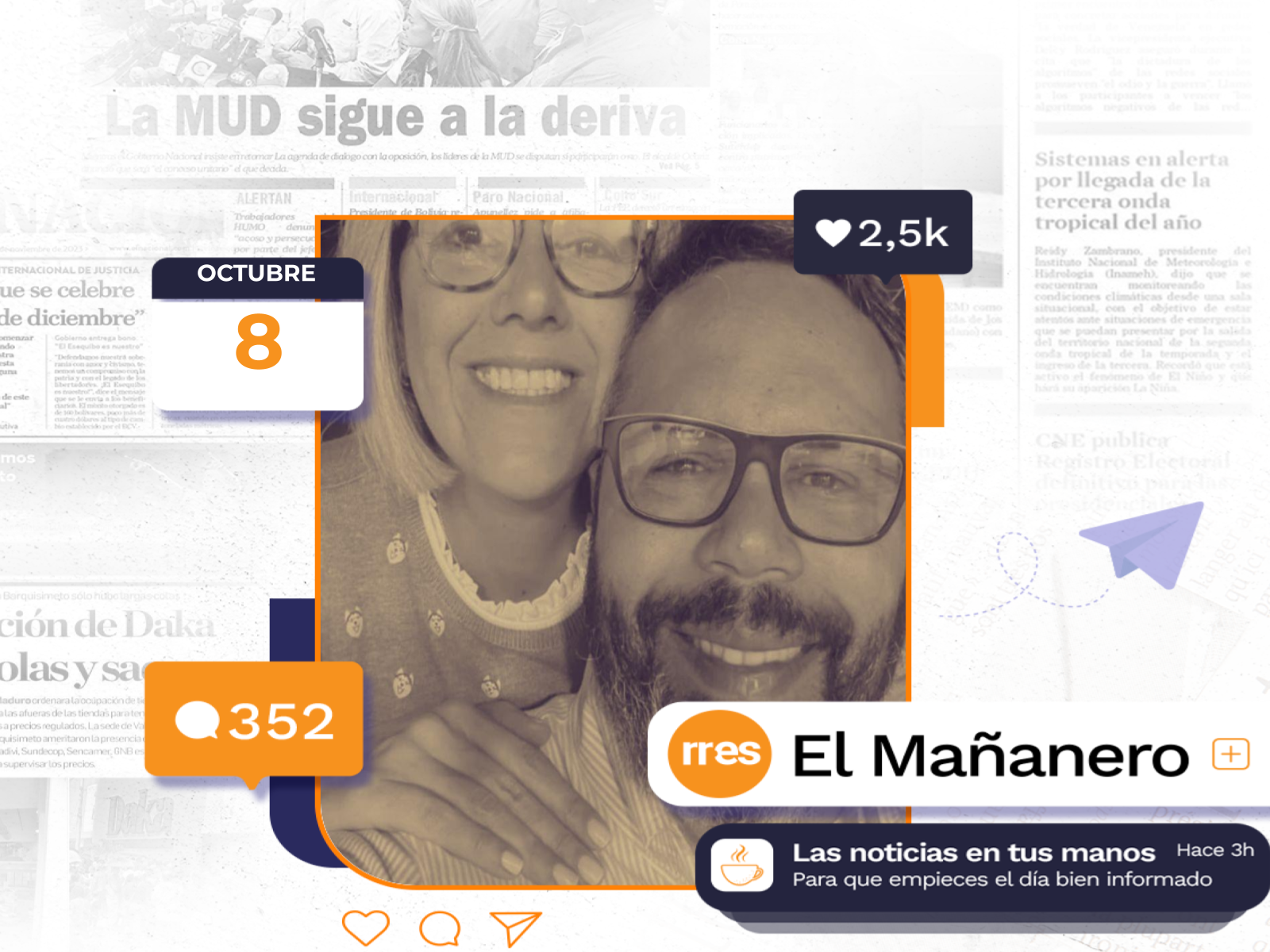 El Mañanero del 8 de octubre, la imagen muestra a Rafael Tudares Bracho, yerno de Edmundo González, quien cumplió nueve meses de detención y aislamiento