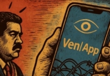Composición con imágenes alusivas a la represión en Venezuela
