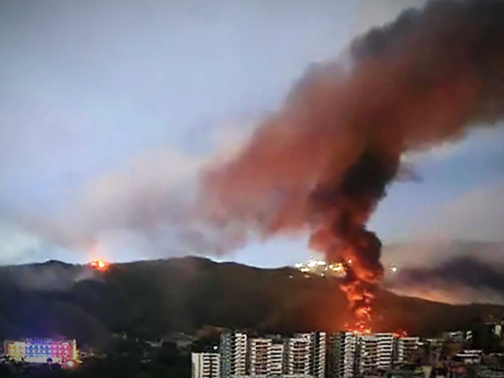 Imágenes de bombardeos en Caracas