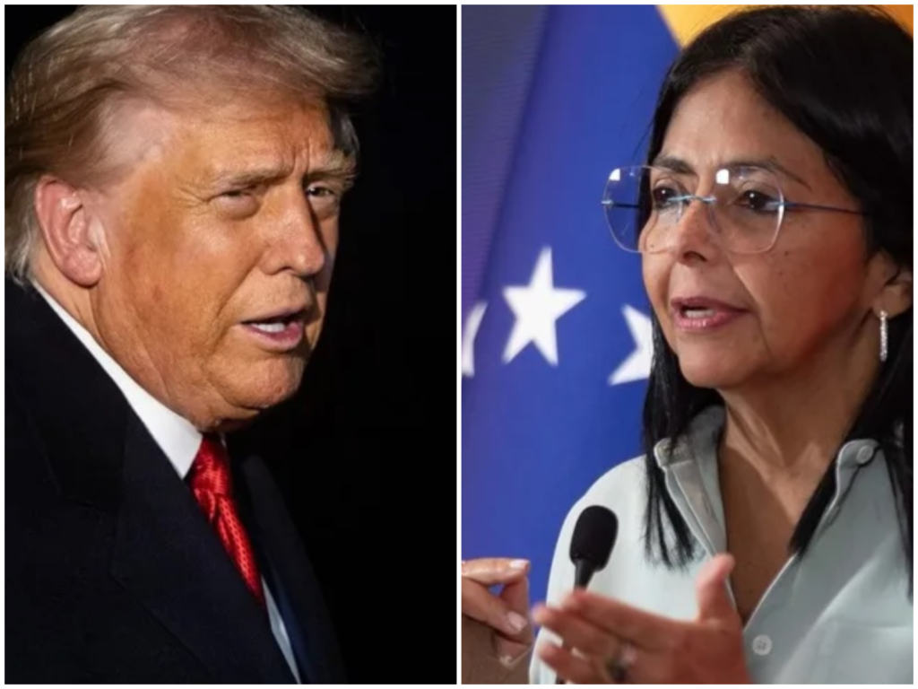 Delcy Rodríguez y Donald Trump