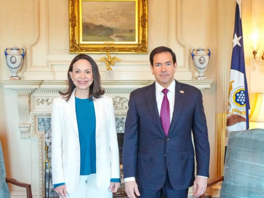 María Corina Machado y Marco Rubio, foto del encuentro este 31 de marzo