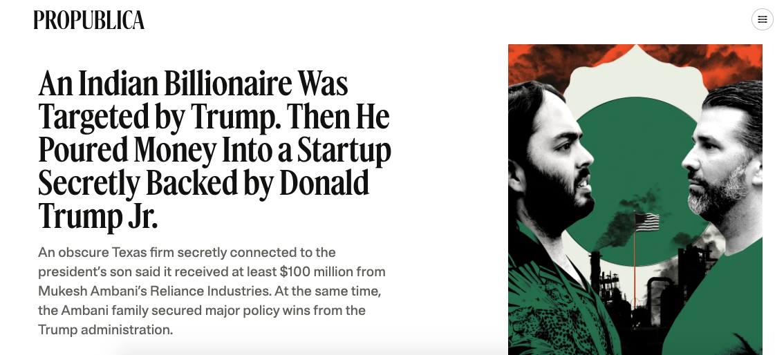 Portada de reportaje de Propublica