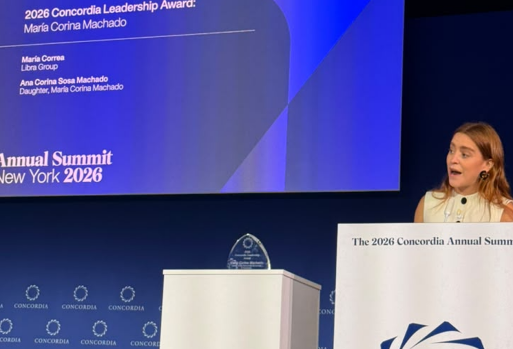 María Corina Machado recibió premio de Liderazgo del Concordia Summit