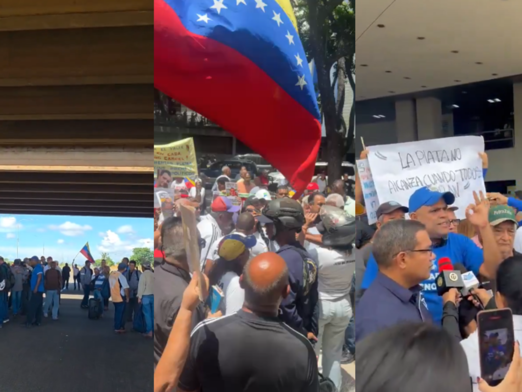 Trabajadores protestan en Venezuela por mejoras salariales y calendarios electorales