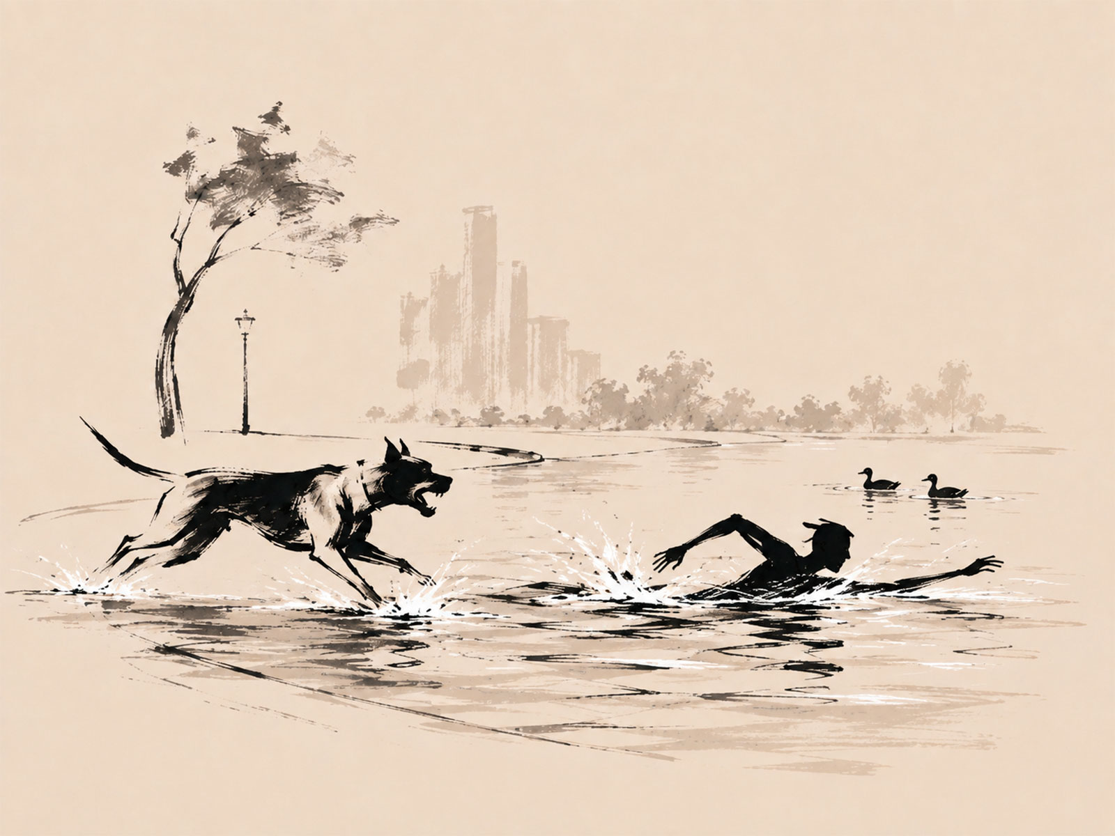 Perseguido por un pitbull ¿Entrené natación para esto, por Reuben Morales. En X @ReubenMoralesYa