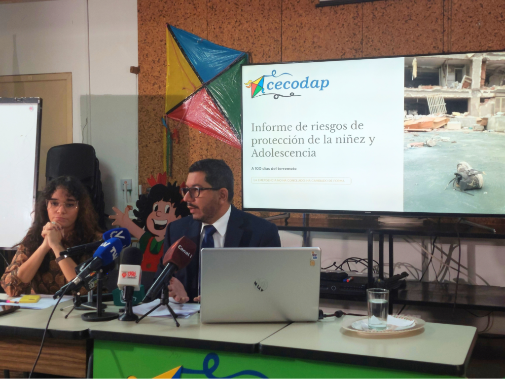 Cecodap: «No tener información pública a más de 100 días de los terremotos es un riesgo de protección»