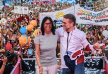 Delcy Rodríguez baila con Lacava en Carabobo, en contra de su discurso antishow político