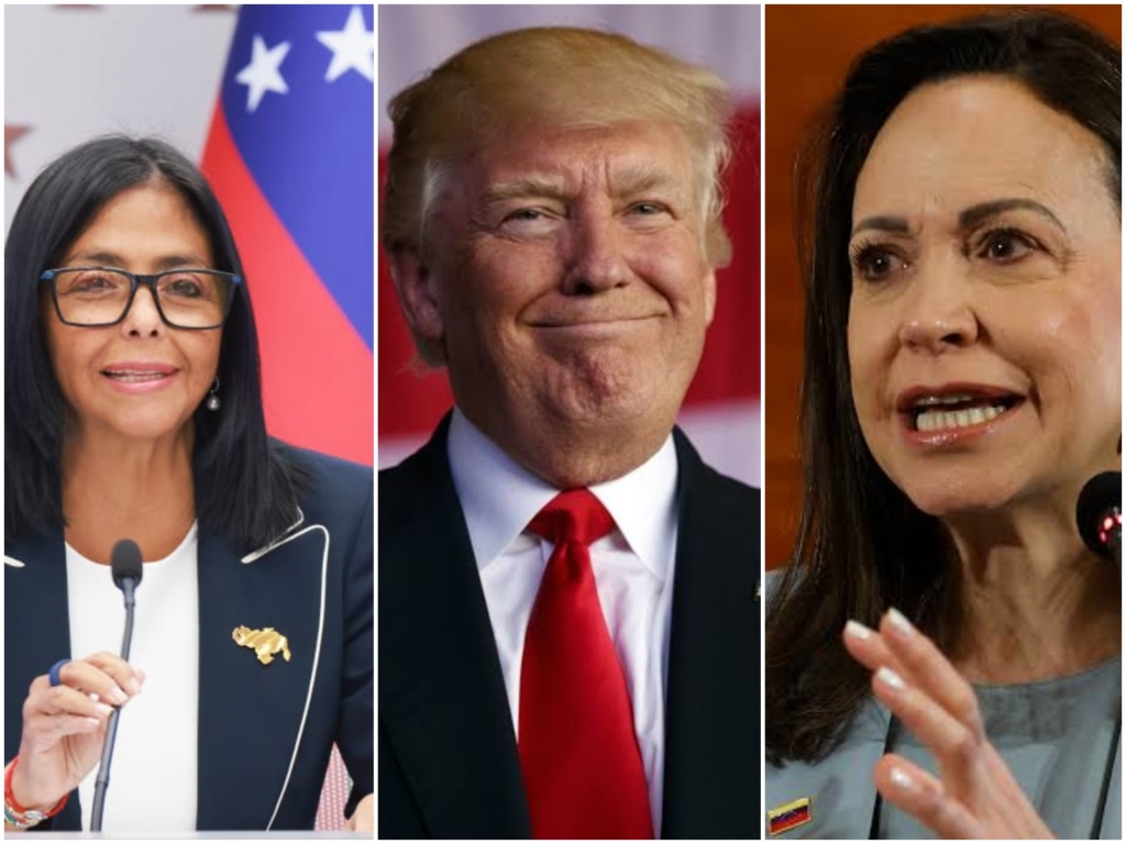 Trump ve “interesante” una elección presidencial entre Delcy Rodríguez y María Corina Machado